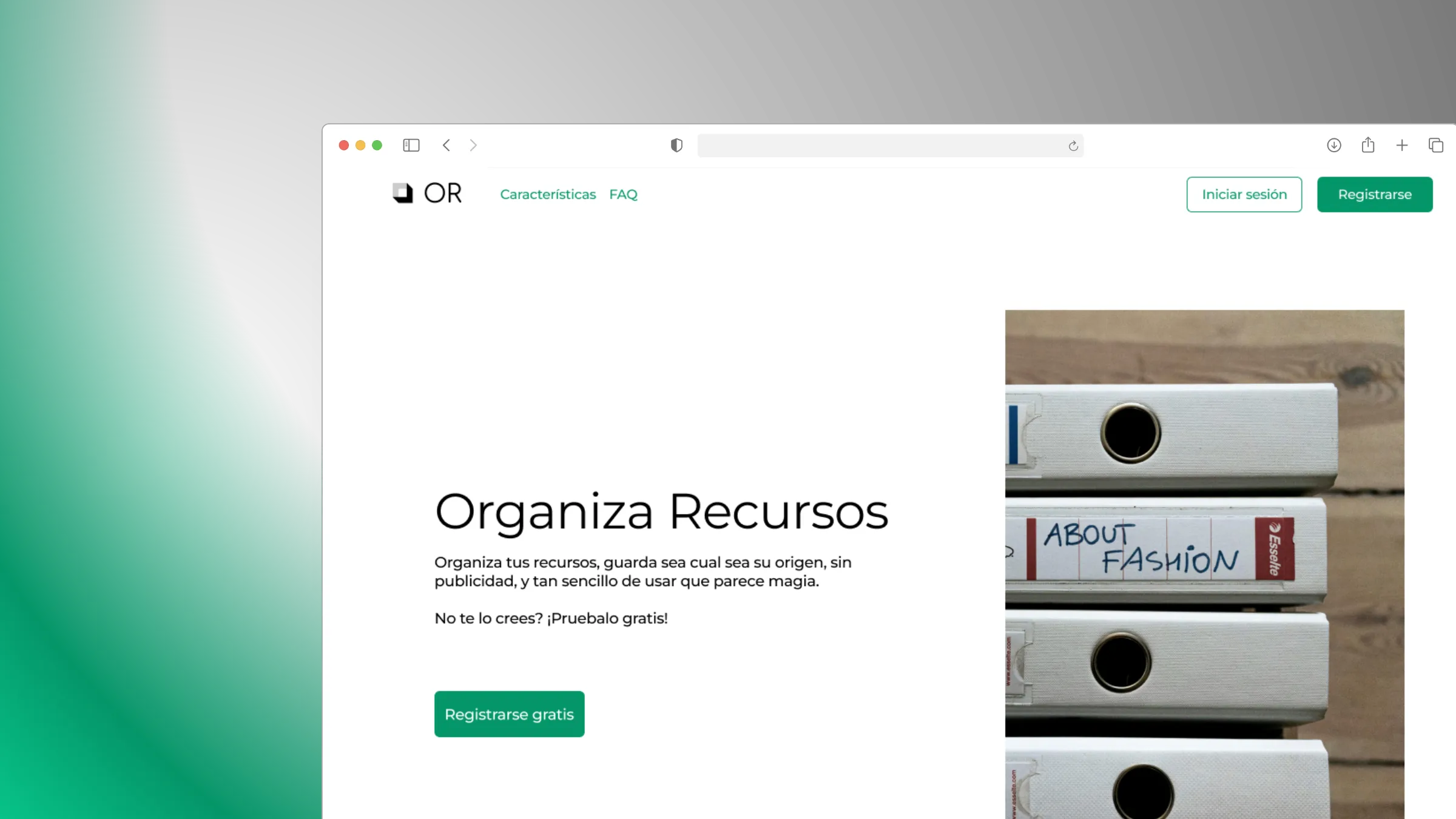 Captura de pantalla del proyecto Recursos (en construcción)